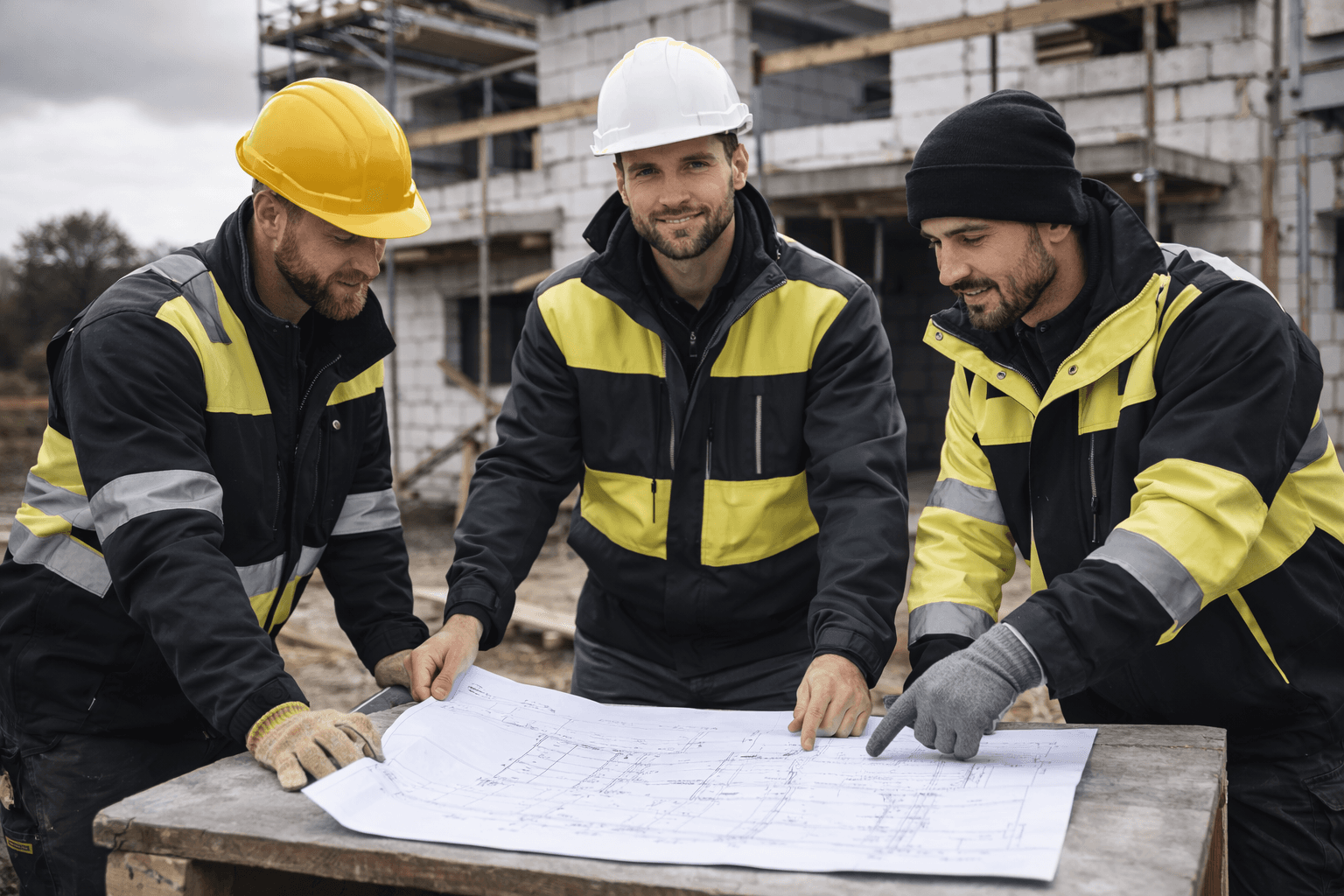 Kierownik budowy nadzoruje prace na placu budowy